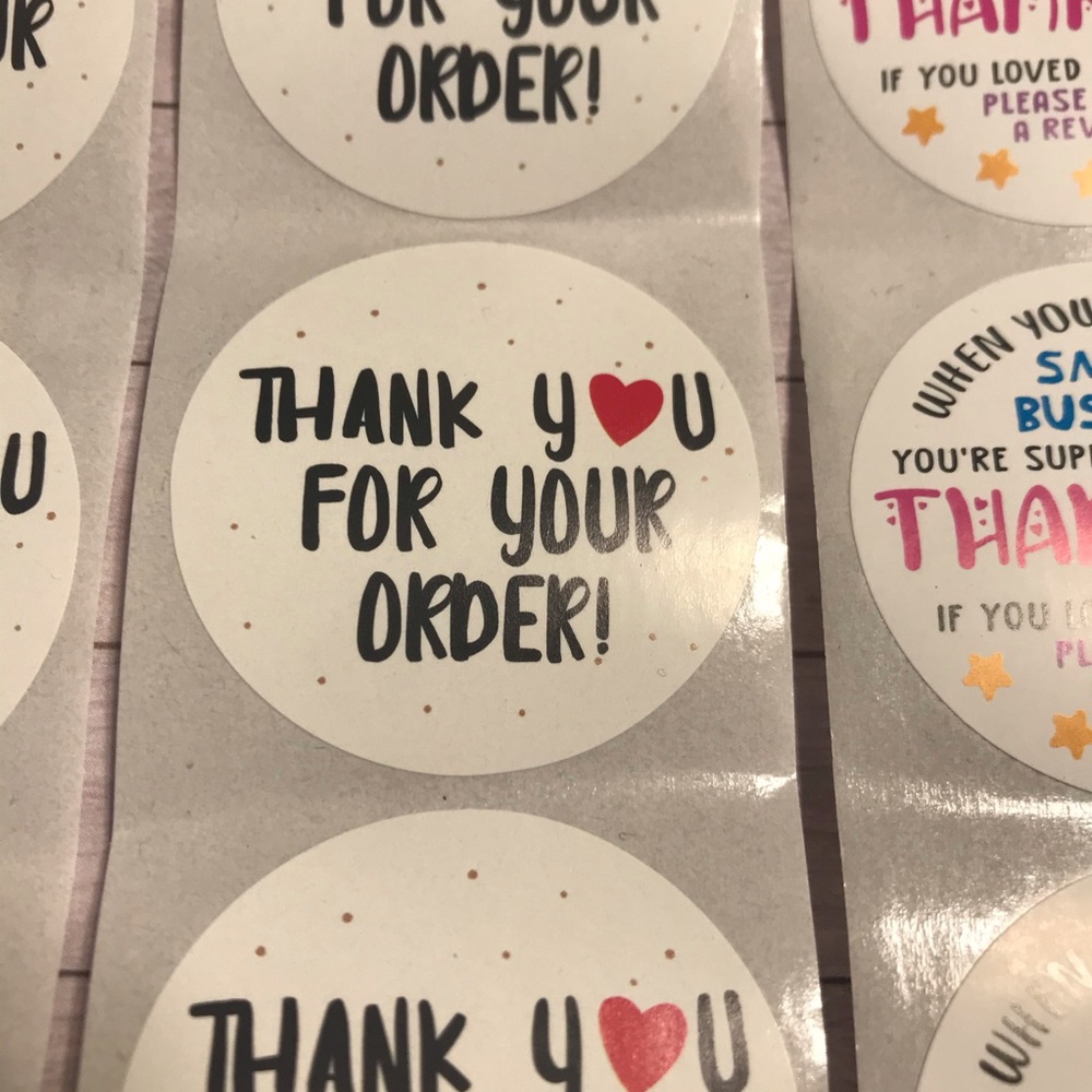 4x$20 || 100 mixed thank you stickers 50/50 size 1.5 - Picture 3 of 9